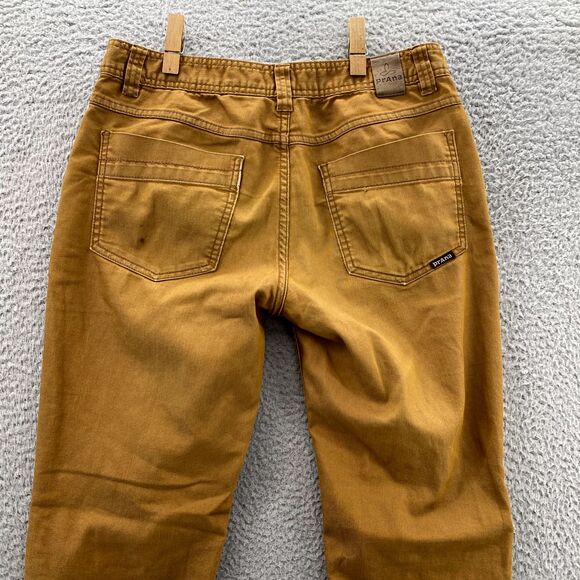 Prana Bridger Jeans Men 30x29* Orange Slim Fit Organic Cotton Performance Hiking - Picture 15 of 16